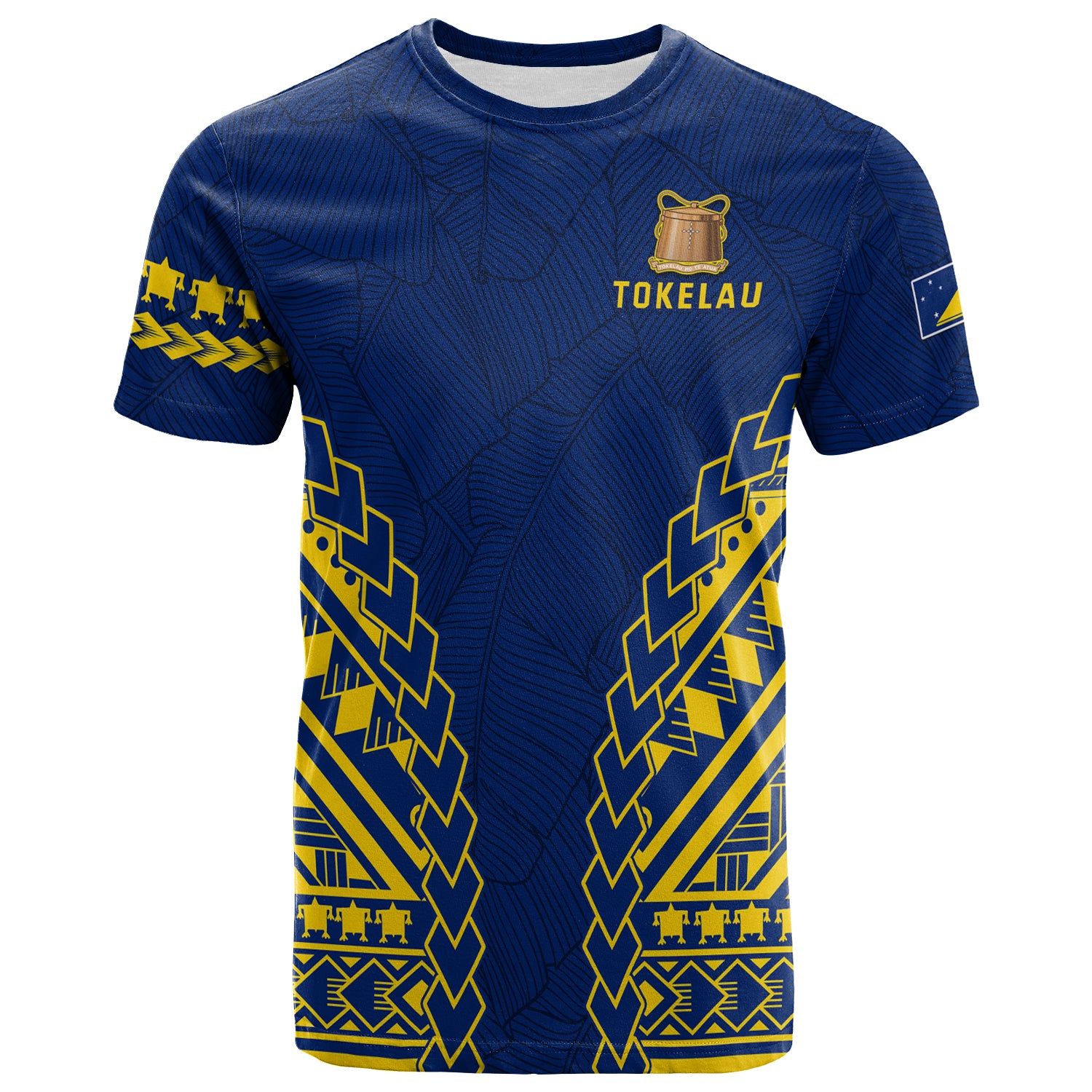 Tokelau T Shirt Coconut Palm Leaf LT13 Unisex Blue - Polynesian Pride