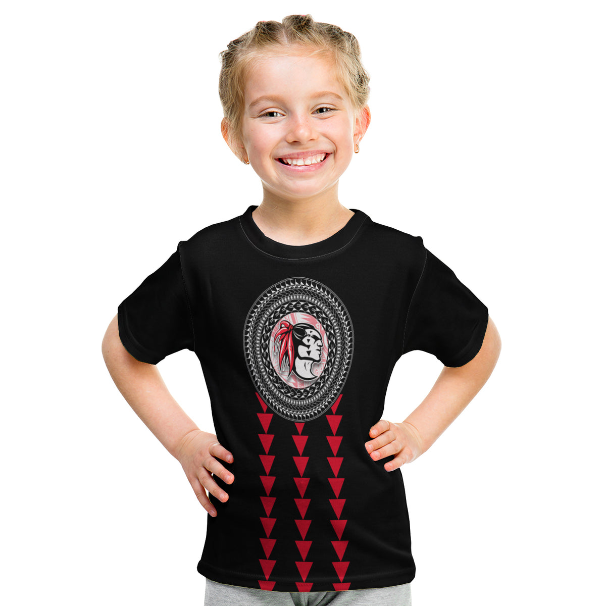 Custom Red Raiders T Shirt Kahuku School LT13 - Polynesian Pride