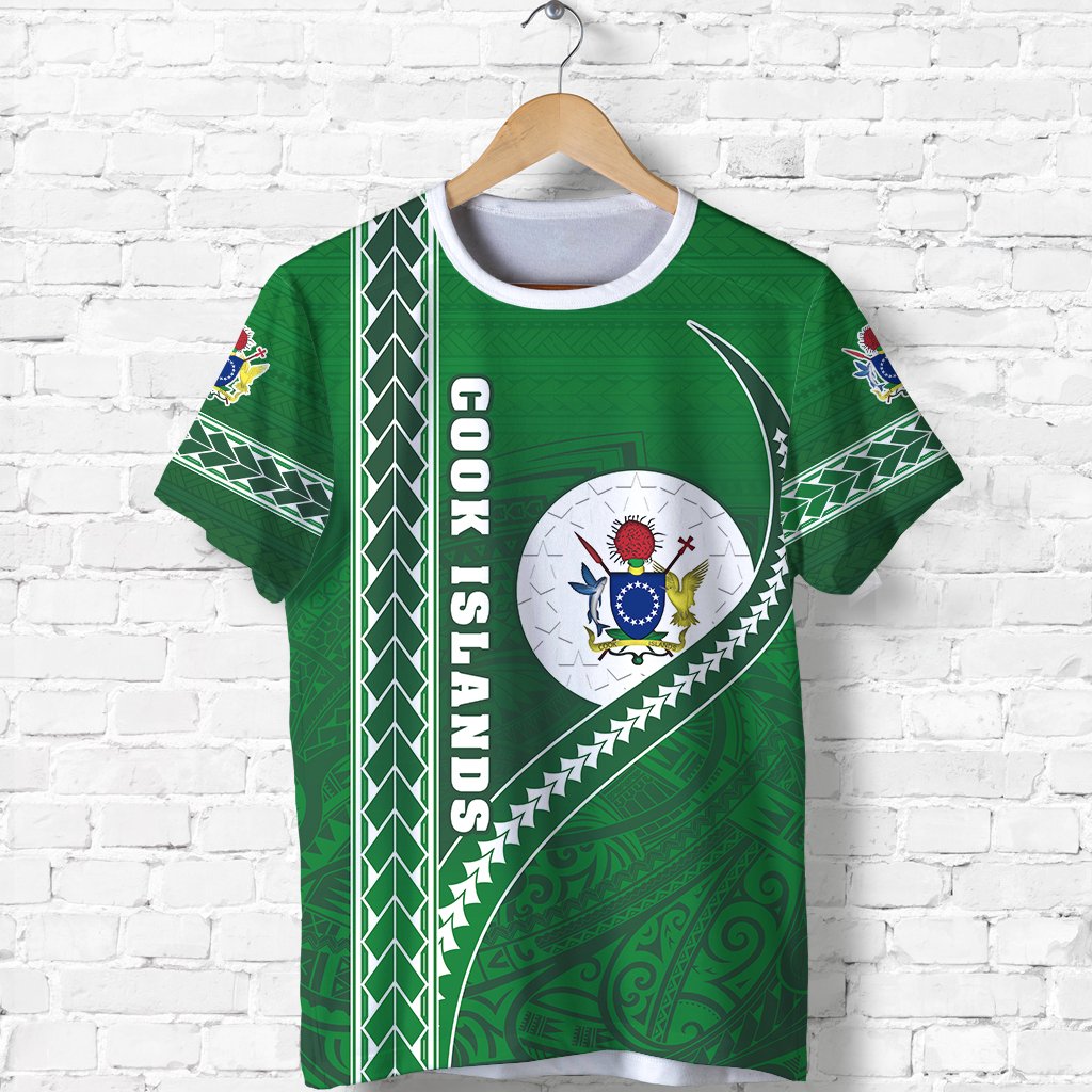 Cook Islands Rugby T Shirt Simple Style Green Unisex Green - Polynesian Pride