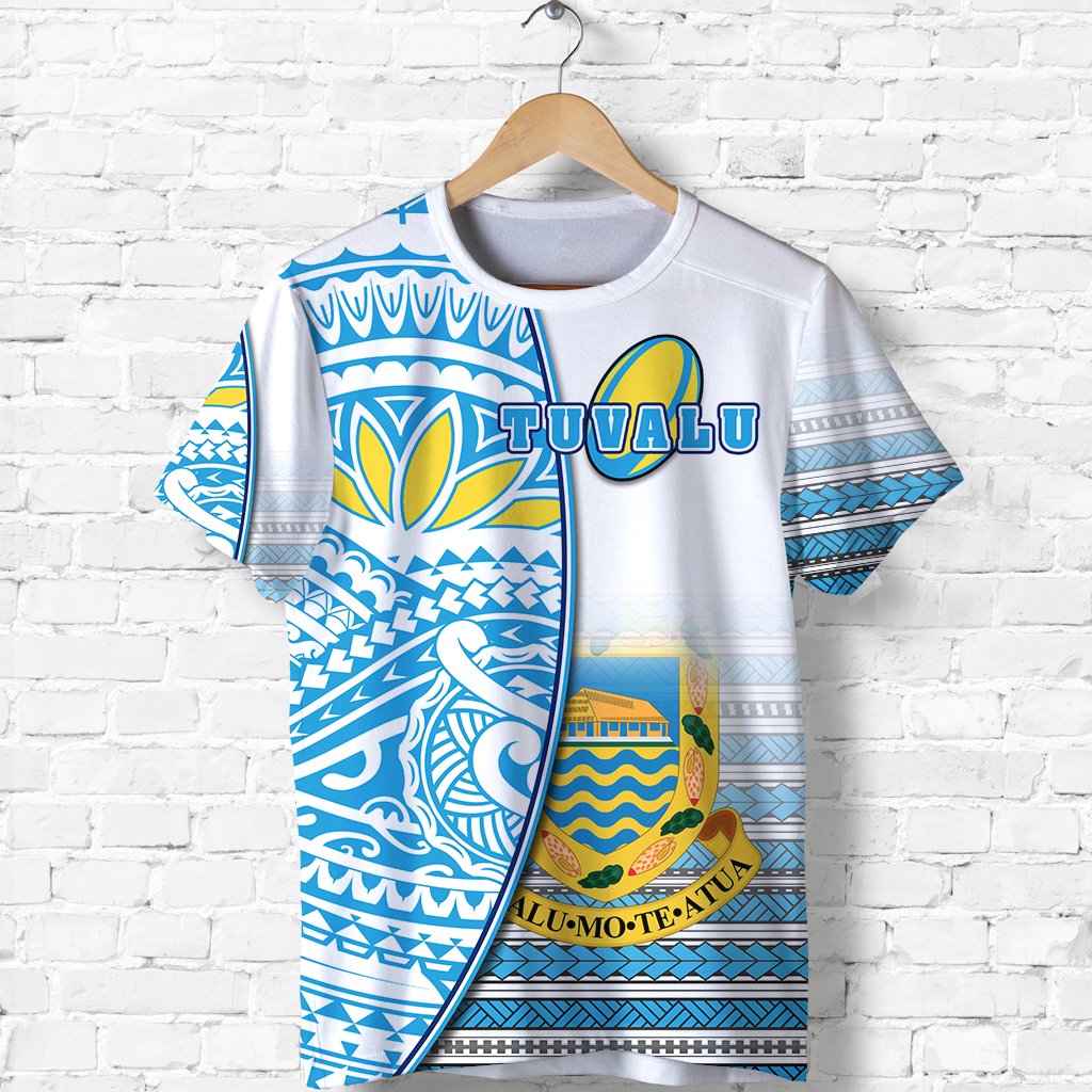 Custom Tuvalu Rugby T Shirt Special Custom Text and Number - Polynesian Pride