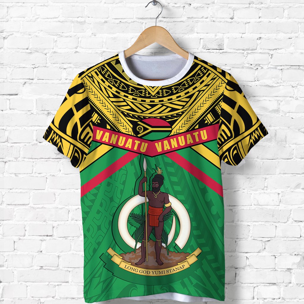 Vanuatu T Shirt Simple Coat of Arms Rugby Unisex Green - Polynesian Pride