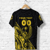 Custom Guam Rugby T Shirt Polynesian Patterns Style Yellow LT16 - Polynesian Pride