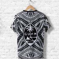 Custom Guam Rugby T Shirt Polynesian Patterns Black Ver.2 LT16 - Polynesian Pride
