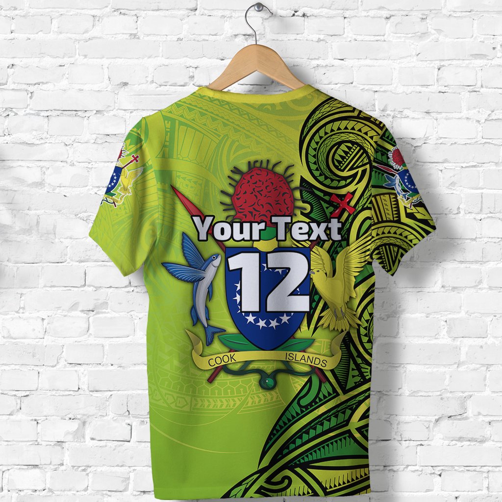 Custom Cook Islands Rugby T Shirt Turtle Style - Polynesian Pride