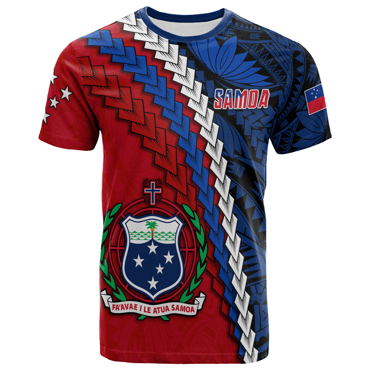 Custom Samoa Polynesian T Shirt Quotes Custom Text and Number LT13 - Polynesian Pride