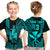 (Custom Text and Number) Hawaii Day Kakau T Shirt KID Proud To Be Hawaiian Turquoise King Kamehameha and Kanaka Maoli LT13 - Polynesian Pride