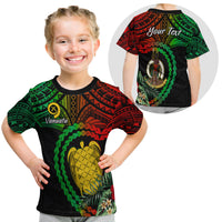 (Custom Personalised) Vanuatu Heart Polynesian T Shirt Kid Turtle Sand Drawings LT13 Youth XL Size14 - Polynesian Pride