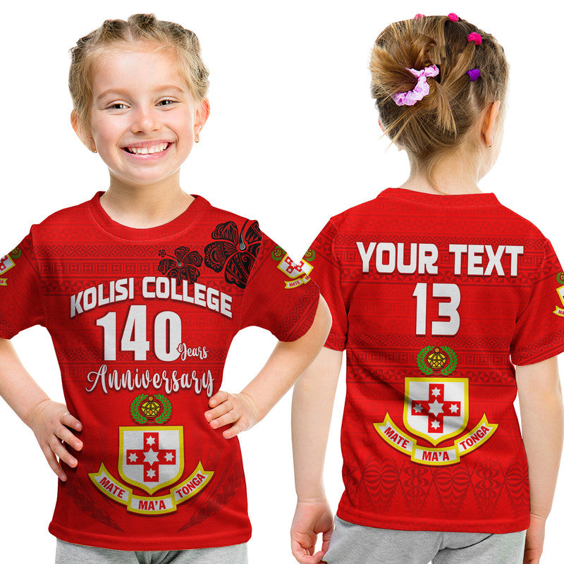 (Custom Text and Number) Kolisi Tonga College Atele T Shirt KID 140 Years Anniversary Tongan Ngatu LT13 - Polynesian Pride