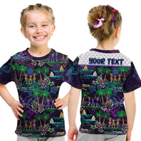 (Custom Personalised) Hawaii Skeleton Dancing T Shirt KID Halloween Hawaiian Turtle LT13 Youth XL Size14 - Polynesian Pride