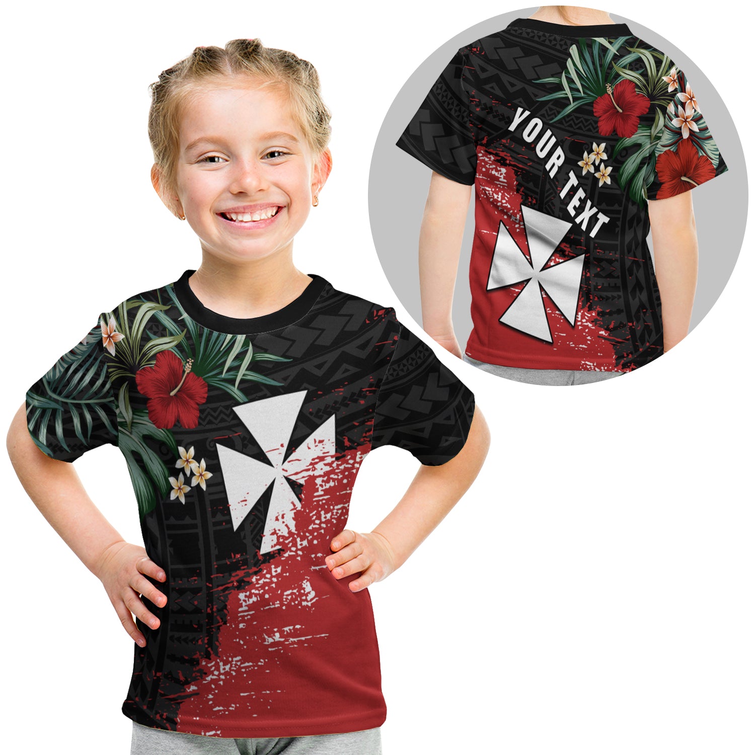 (Custom Personalised) Wallis And Futuna Polynesian T Shirt Kid Fantastic Flowers LT13 - Polynesian Pride