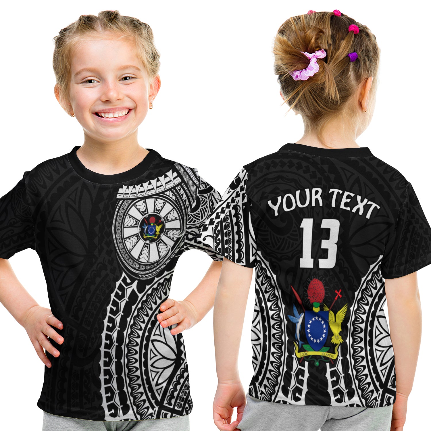 (Custom Text And Number) Cook Islands T Shirt Kid Polynesian CuLTural The Best For You LT13 Youth XL Size14 - Polynesian Pride