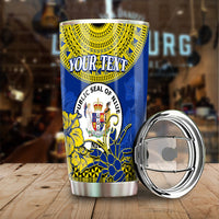 (Custom Personalised) Niue Hiapo Tumbler Rock of Polynesia Tapa Niuean Crab Happy Day LT13 - Polynesian Pride