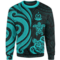 Vanuatu Sweater - Turquoise Tentacle Turtle Unisex Turquoise - Polynesian Pride