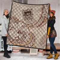 Tuvalu Premium Quilt - Hibiscus Flowers Vintage Style - Polynesian Pride