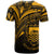 Tuvalu T Shirt Gold Color Cross Style - Polynesian Pride