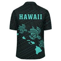 Kakau Polynesian Three Turtles Map Hawaii Shirt - Turquoise - Polynesian Pride