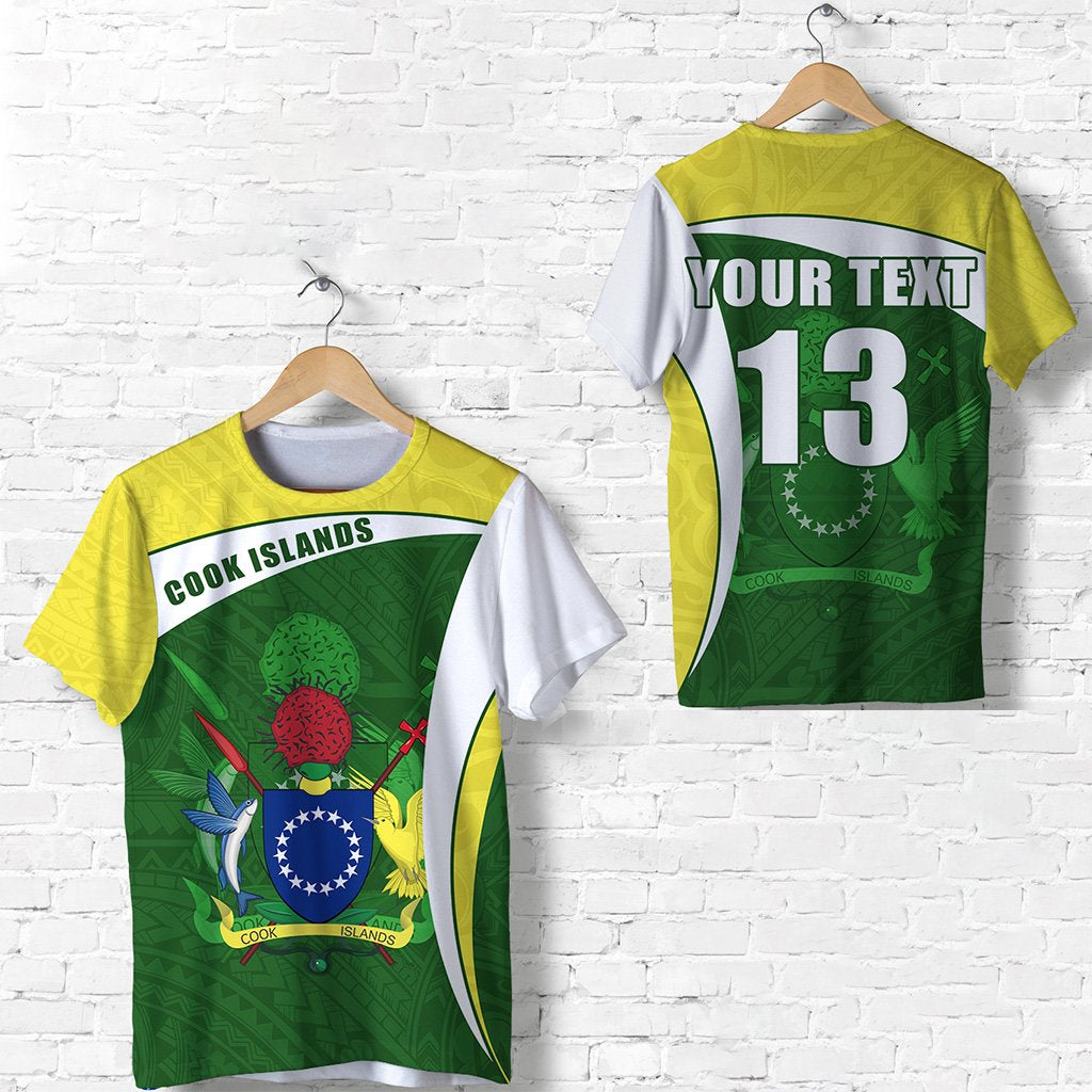 Custom Cook Islands Rugby T Shirt Fresh Lifestyle Custom Text and Number Unisex Green - Polynesian Pride