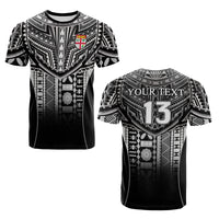 Custom Fiji Faithful T Shirt Version Black Custom Text and Number LT13 Unisex Black - Polynesian Pride