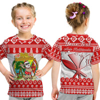 Custom Personalised Hawaii Christmas T Shirt KID Kanaka Polynesian Santa Claus Mele Kalikimaka LT14 Youth XL Size14 - Polynesian Pride