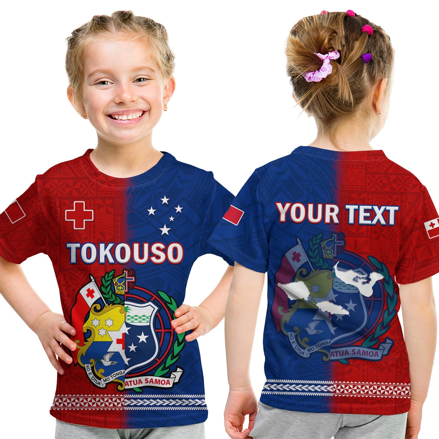 (Custom Personalised) TokoUso T Shirt KID Tonga and Samoa United We Stand Divided We Fall LT14 - Polynesian Pride