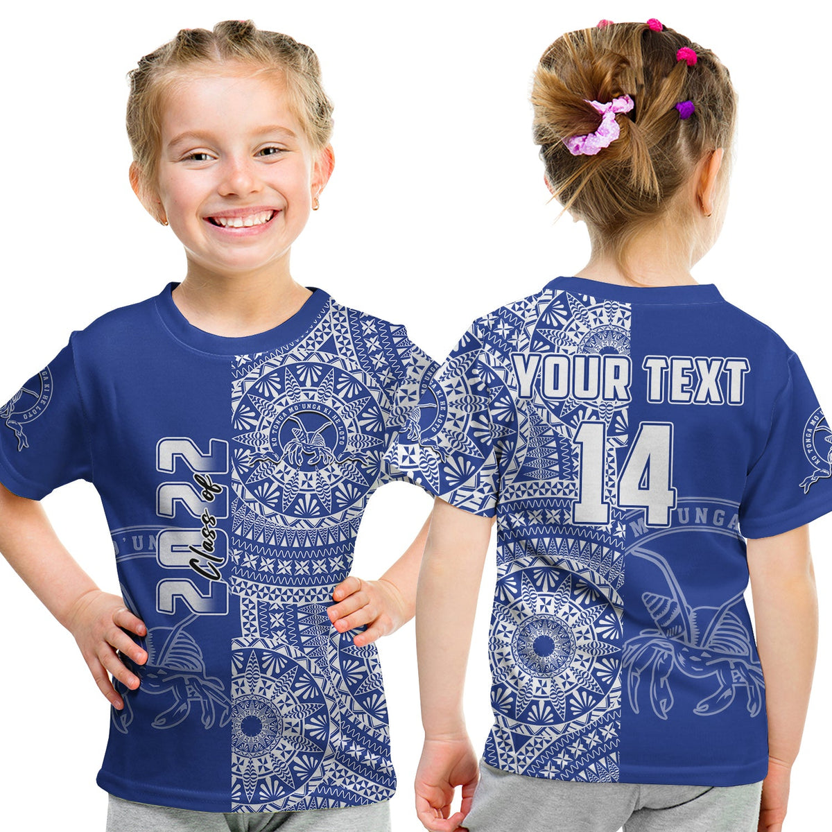 (Custom Text And Number) Tupou Tonga College T Shirt KID Class Of Year Tongan Ngatu Pattern LT14 Youth XL Size14 - Polynesian Pride