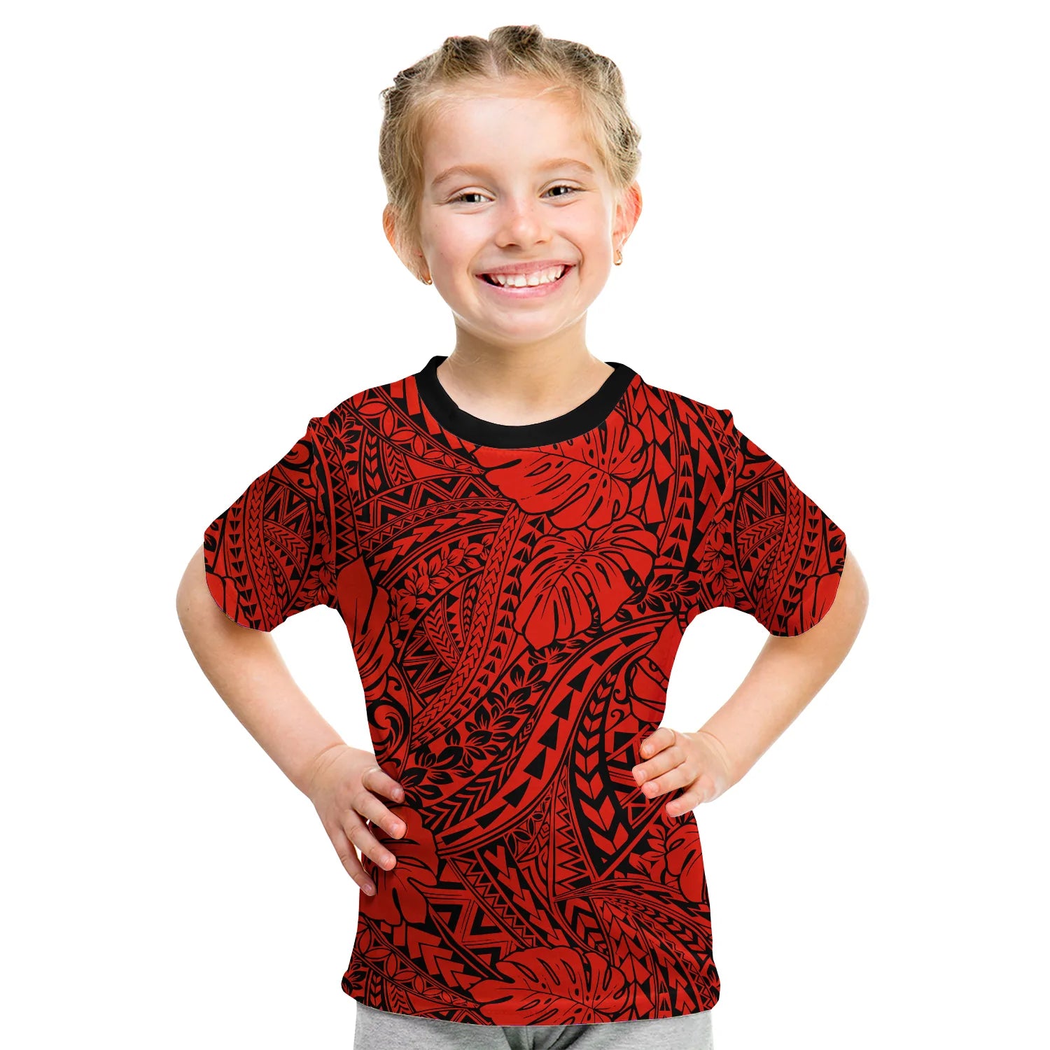 (Custom Personalised) Hawaii T Shirt KID Polynesian Tribal Art Ver.02 LT14 - Polynesian Pride