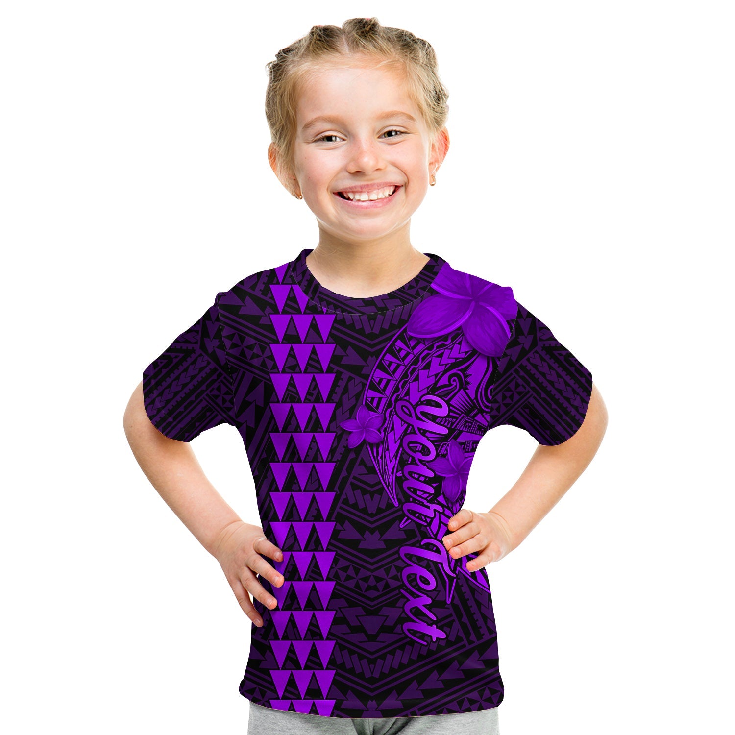 (Custom Personalised) Hawaii T Shirt KID Kakau Kanaka Maoli Combine Polynesian Shark Ver.05 LT14 Youth XL Size14 - Polynesian Pride