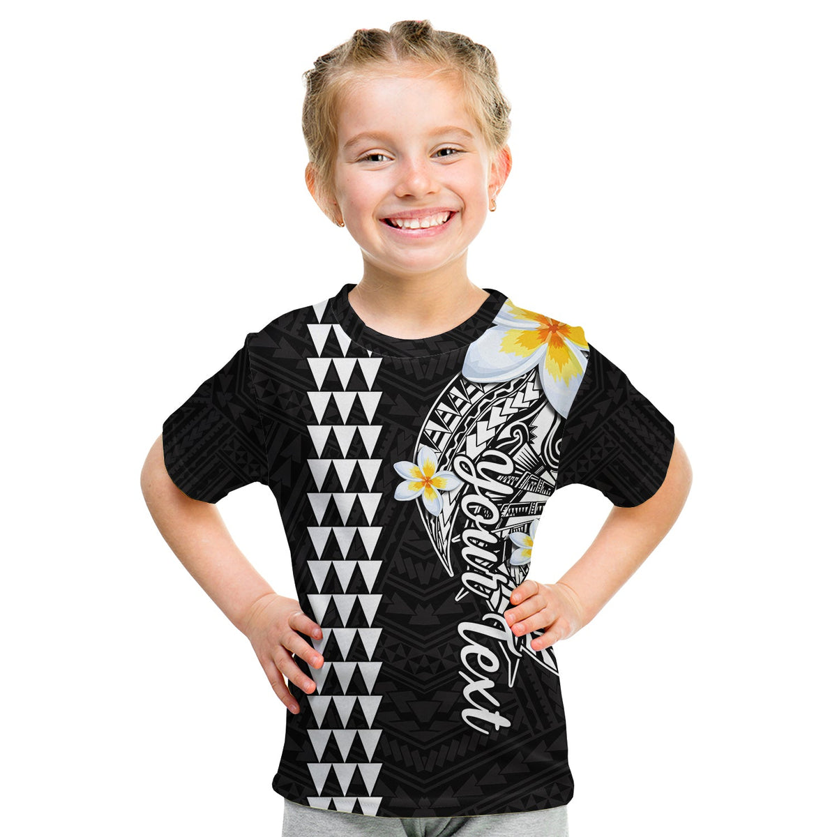 (Custom Personalised) Hawaii T Shirt KID Kakau Kanaka Maoli Combine Polynesian Shark Ver.07 LT14 Youth XL Size14 - Polynesian Pride