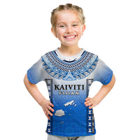 Custom Text And Number Fiji T Shirt KID Kaiviti Fijian Special Tapa Pattern LT14 - Polynesian Pride