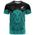 (Custom Text and Number) New Zealand Tiki Rugby T Shirt NZ Maori Koru Pattern Ver.02 LT14 Turquoise - Polynesian Pride