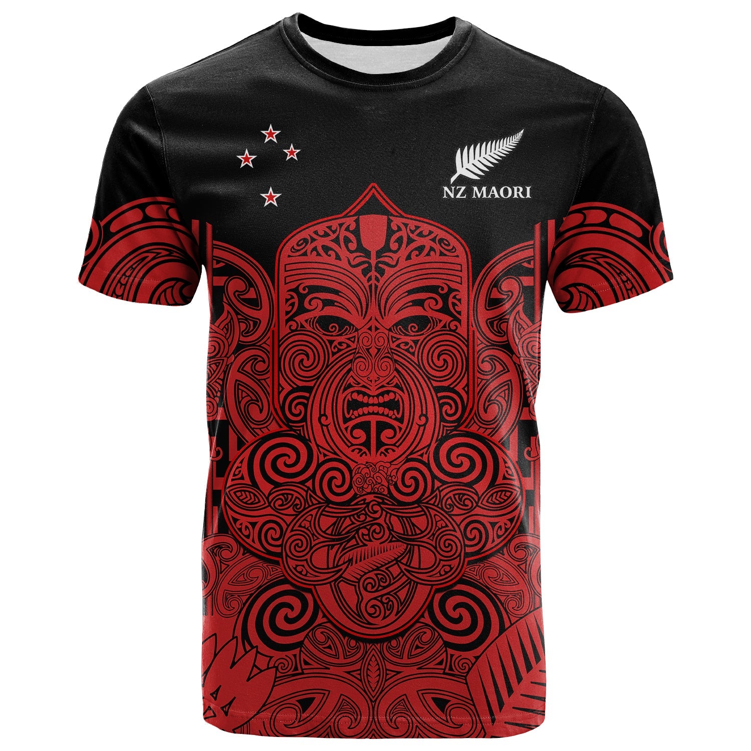 (Custom Text and Number) New Zealand Tiki Rugby T Shirt NZ Maori Koru Pattern Ver.03 LT14 Red - Polynesian Pride