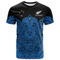 (Custom Text and Number) New Zealand Tiki Rugby T Shirt NZ Maori Koru Pattern Ver.05 LT14 Blue - Polynesian Pride