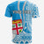 Custom Fiji T Shirt Masi Tapa Patterns Blue Style LT6 - Polynesian Pride