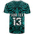 (Custom Text and Number) New Zealand Silver Fern Rugby T Shirt All Black Turquoise NZ Maori Pattern LT13 - Polynesian Pride