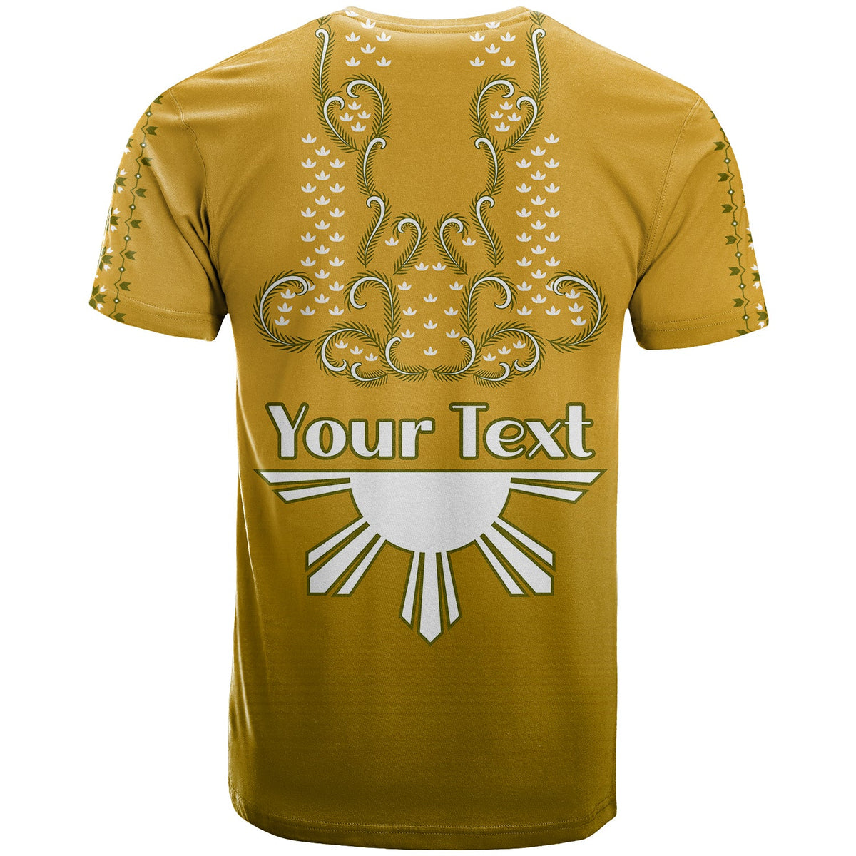 Custom Philippines T Shirt Sun Filipino Gold Barong LT13 - Polynesian Pride