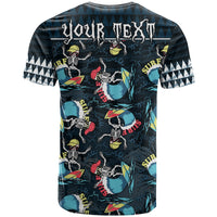 Custom Hawaii Skeleton Surf T Shirt Halloween Hawaiian Tribal LT13 - Polynesian Pride