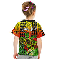 (Custom Personalised) Hawaii Flowers T Shirt KID Color Tribal Pattern Hawaiian LT13 - Polynesian Pride
