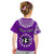 (Custom Text and Number) Rarotonga Cook Islands T Shirt KID Turtle and Map Style Purple LT13 - Polynesian Pride