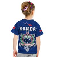 Toa Samoa Rugby T Shirt KID Siamupini Proud Blue LT13 - Polynesian Pride