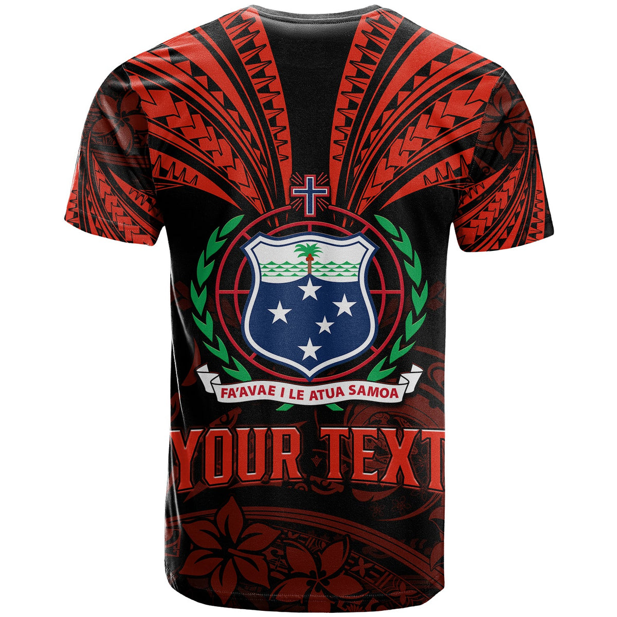 Custom Samoa Tatau T Shirt Red Polynesian Ula Nifo LT13 - Polynesian Pride