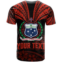Custom Samoa Tatau T Shirt Red Polynesian Ula Nifo LT13 - Polynesian Pride