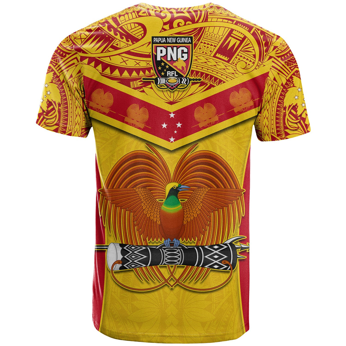 Papua New Guinea Rugby T Shirt PNG Kumuls Bird Of Paradise Yellow LT14 - Polynesian Pride