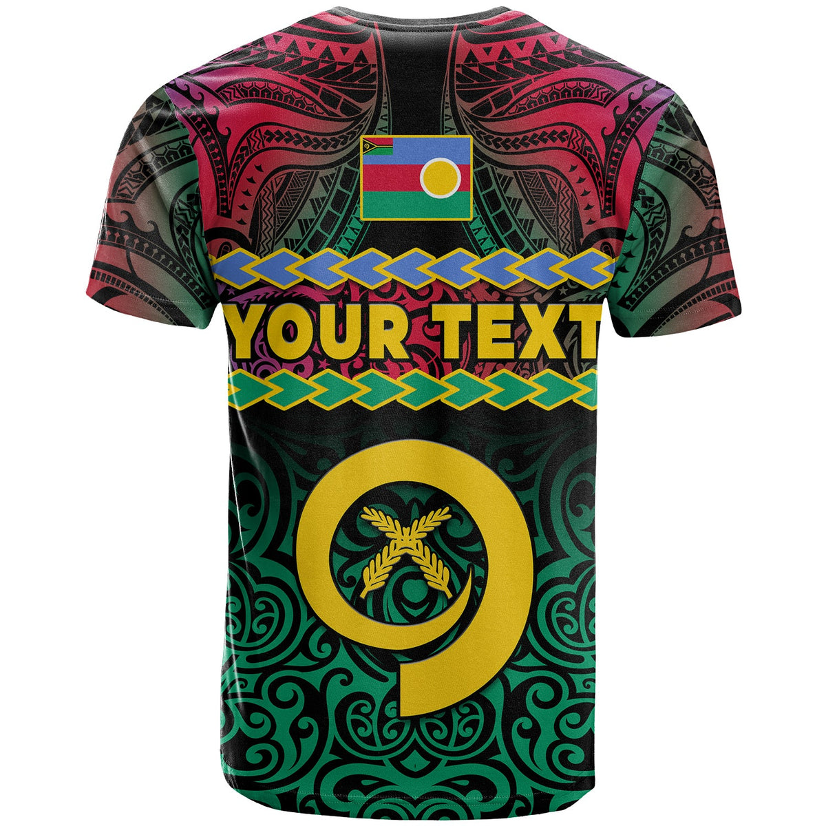 Custom Shefa Province T Shirt Vanuatuan Pig Tusk Polynesian Flag Style LT14 - Polynesian Pride
