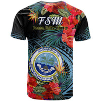 Federated States of Micronesia T Shirt Hibiscus Flowers FSM Seal Polynesian LT14 - Polynesian Pride