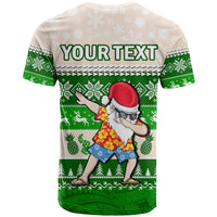 Custom Hawaii Mele Kalikimaka T Shirt Dabbing Santa Green Merry Christmas LT14 - Polynesian Pride