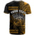 Custom Hawaii T Shirt Kakau Warrior Helmet Gradient Gold Polynesian LT14 - Polynesian Pride
