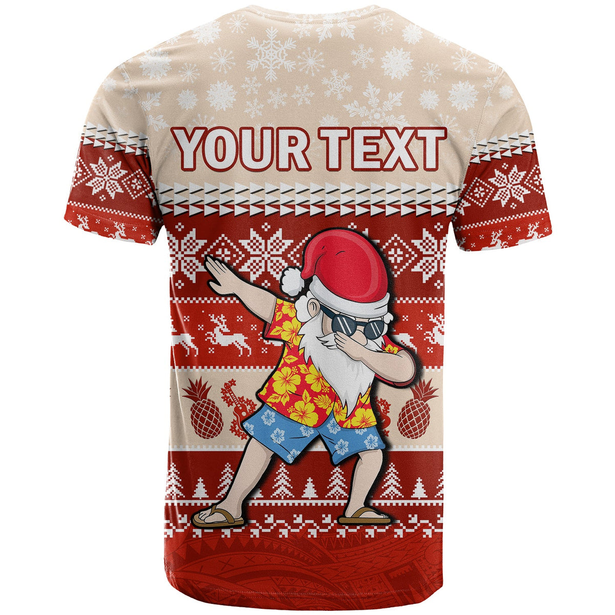 Custom Hawaii Mele Kalikimaka T Shirt Dabbing Santa Red Merry Christmas LT14 - Polynesian Pride