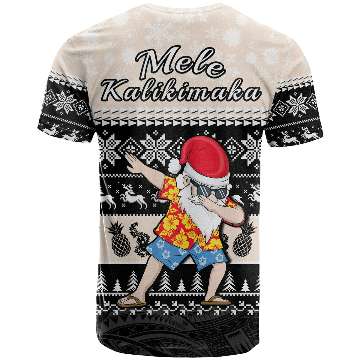 Hawaii Mele Kalikimaka T Shirt Dabbing Santa Black Merry Christmas LT14 - Polynesian Pride