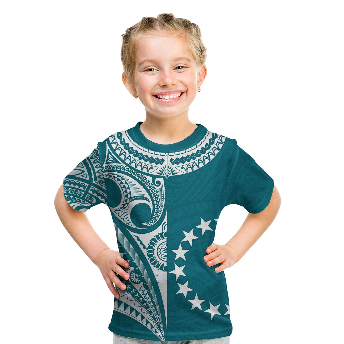 Cook Islands Tatau T Shirt Symbolize Passion Stars Version Blue LT13 - Polynesian Pride