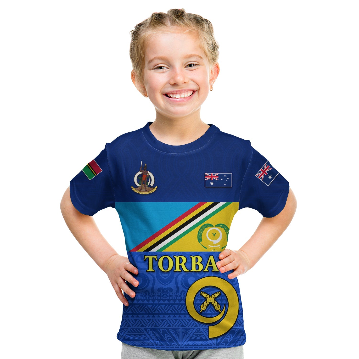 (Custom Personalised) Torba Vanuatu Province T Shirt KID Mix Australia Flag LT13 - Polynesian Pride